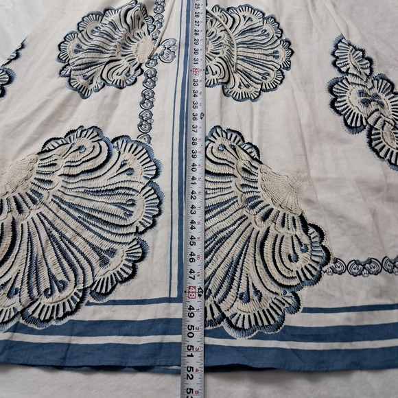 Christian Lacroix Dress Women's Small White Blue Maxi Pockets Linen Vacation - Picture 10 of 12